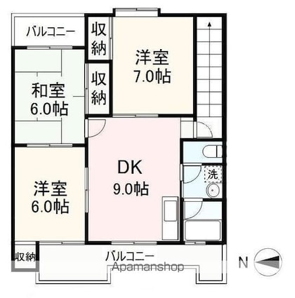 吉本マンション[3DK/58.17m2]の間取図