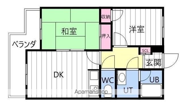 コーポ佐野富月寒東の間取り写真