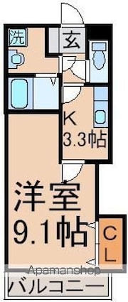 フェアリーフォレスト[1K/30m2]の間取図