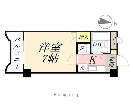 岡山県岡山市北区大元２丁目[1K/19.5m2]の間取図
