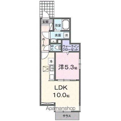 ガジュマル[1LDK/40.46m2]の間取図