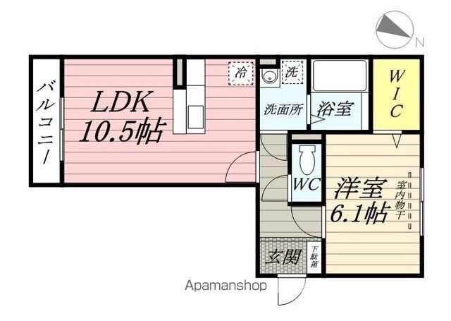 レーブ・マルシェ[1LDK/42.93m2]の間取図