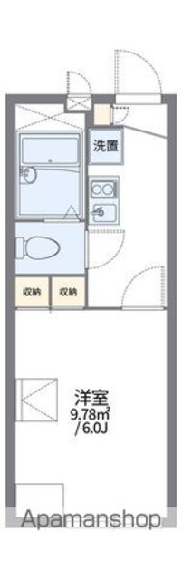 レオパレスミストラル西国分寺[1K/19.46m2]の間取図