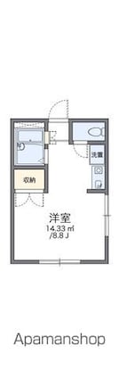 レオパレス秋桜[1K/19.87m2]の間取図