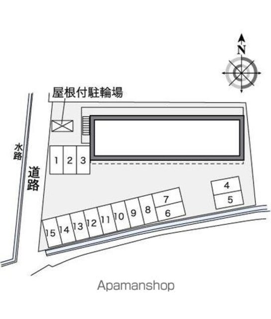 レオパレス竹寅[1K/23.18m2]の配置図