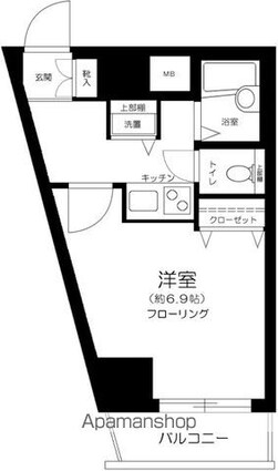 グランド・ガーラ渋谷[1K/23.31m2]の間取図