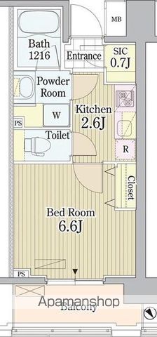 【新宿区北新宿のマンションの間取り】