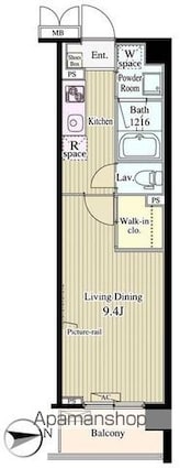 バンデューセン上北沢[1K/30m2]の間取図