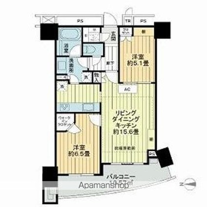 ＴＯＷＥＲ　ＲＥＳＩＤＥＮＣＥ　ＴＯＫＹＯ[2LDK/61.15m2]の間取図