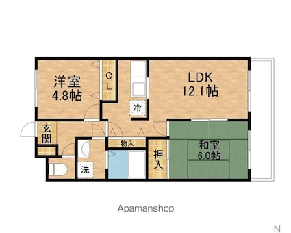プロニティ桜宮[2LDK/51m2]の間取図