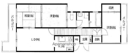 ラフォーレ西里[3LDK/70.94m2]の間取図