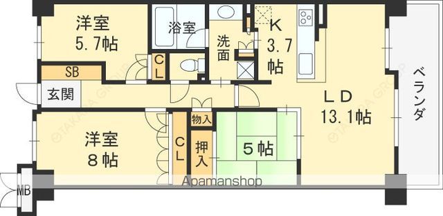 ローレルコート芦屋の間取り写真