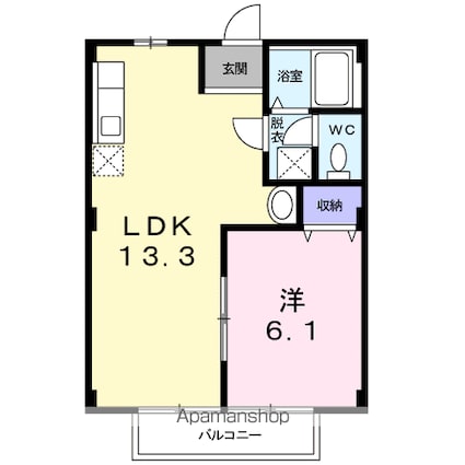 プラスパーハイツＢ[1LDK/40.04m2]の間取図