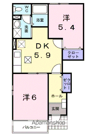 和歌山市秋月のアパートの間取り