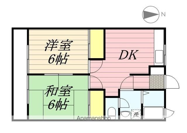 東京都調布市深大寺東町５丁目[2DK/44.69m2]の間取図