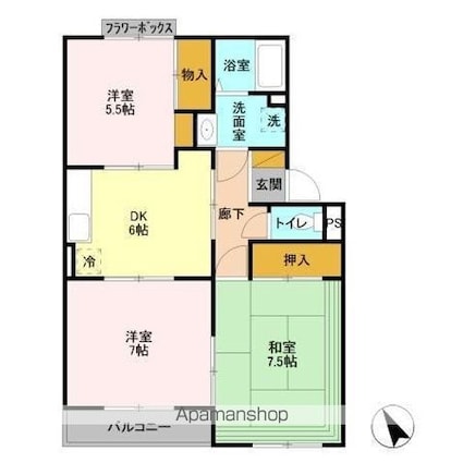 ハイホーム鈴幸[3DK/62.29m2]の間取図