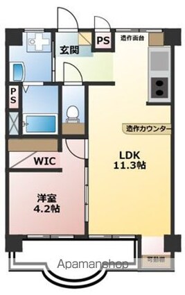 ハイツナカヌマ[1LDK/39.79m2]の間取図