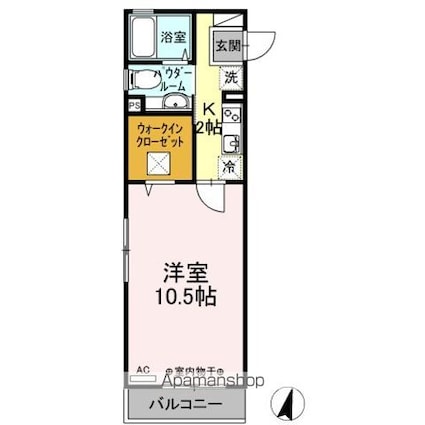 ＧＲＡＮＤＥ[1K/32.38m2]の間取図