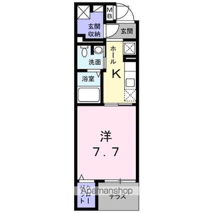 エルブルース[1K/30.36m2]の間取図