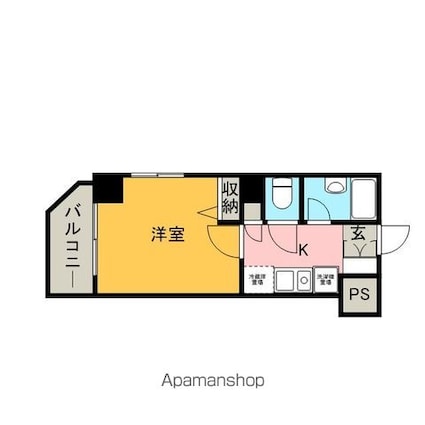 スカイコート錦糸町第２[1K/22.78m2]の間取図