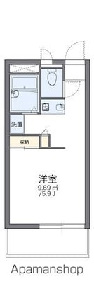 レオパレスＪＹＯＹＡＭＡ[1K/20.28m2]の間取図