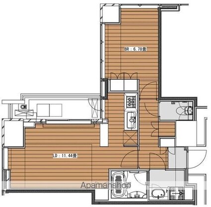 Ｗｈｉｔｅ　Ｔｏｗｅｒ　Ｈａｍａｍａｔｓｕｃｈｏ[1LDK/51.4m2]の間取図