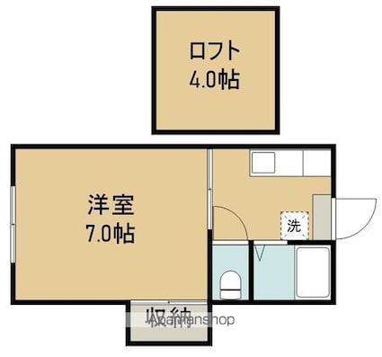 プリンスコート苦竹Ｂ[1K/22m2]の間取図