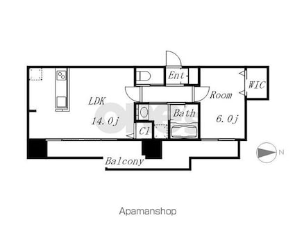 ファーストレジデンス栄[1LDK/47.69m2]の間取図