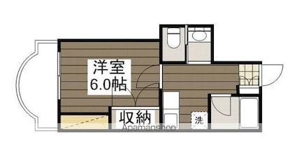 広島県広島市西区己斐中１丁目[1K/26m2]の間取図
