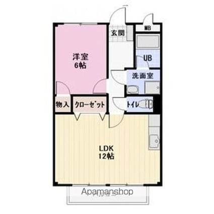 Ｓｕｒｐｌｕｓ　Ｔｗｏ塩原Ａ[1LDK/44.72m2]の間取図