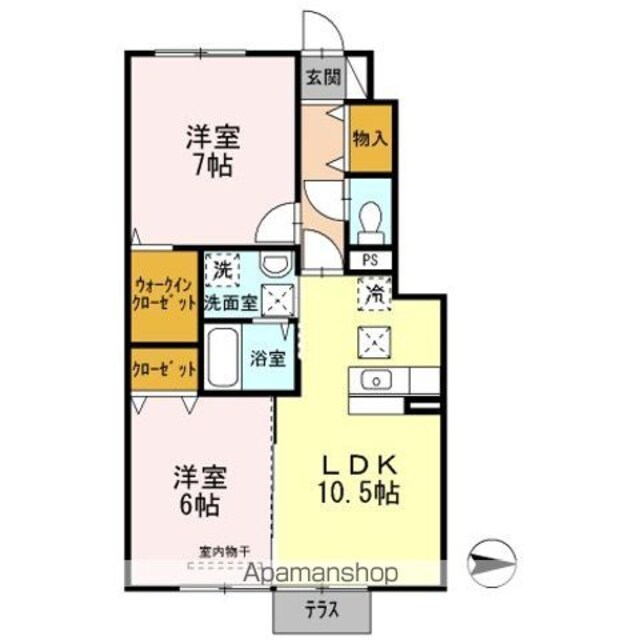 メゾン・モンテリベールⅥ[2LDK/54.96m2]の間取図