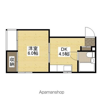 福島ビル[1DK/21.1m2]の間取図