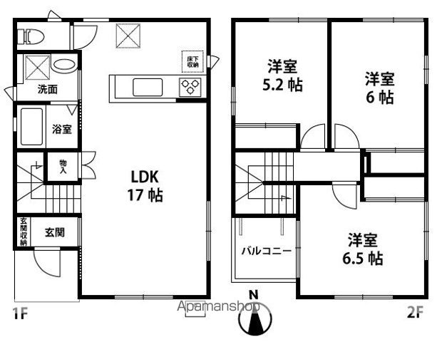 萱田町戸建貸家の間取り