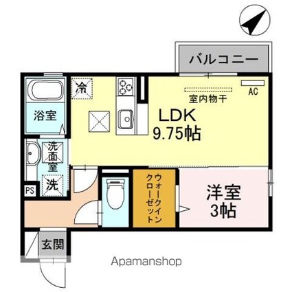 和歌山県和歌山市福島[1LDK/34.73m2]の間取図