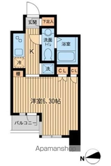 ＫＤＸレジデンス東新宿[1K/21.36m2]の間取図