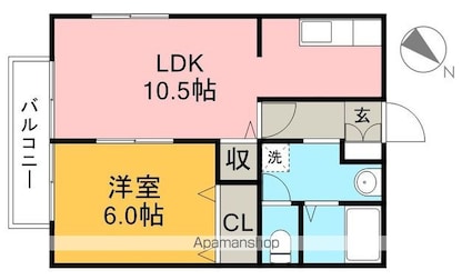 リベール高須[1LDK/40.07m2]の間取図