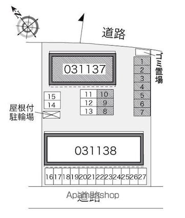 レオパレスＰｅａｃｅ[1K/28.02m2]の配置図