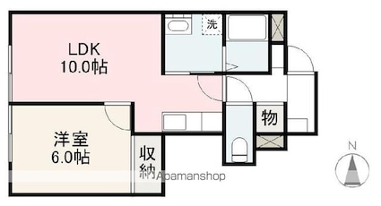リレイト春日[1LDK/46.53m2]の間取図
