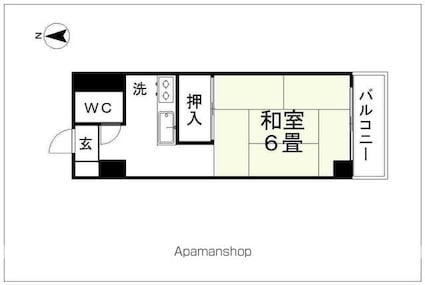 長野県長野市大字南長野新田町[1K/18.63m2]の間取図