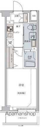 レグゼ用賀[1K/25.81m2]の間取図