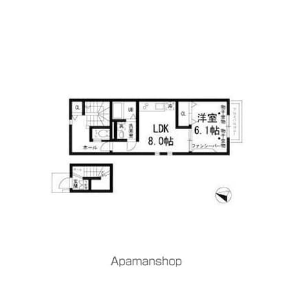 ティール[1LDK/46.18m2]の間取図
