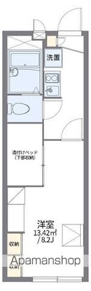 レオパレスシャルマン上道Ⅱ[1K/22.35m2]の間取図