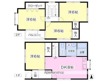 玉井戸建１号[4DK/68.85m2]の間取図