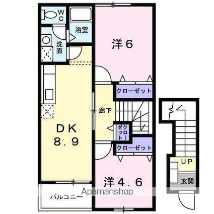 セントレア小野Ｂ[2DK/51.67m2]の間取図