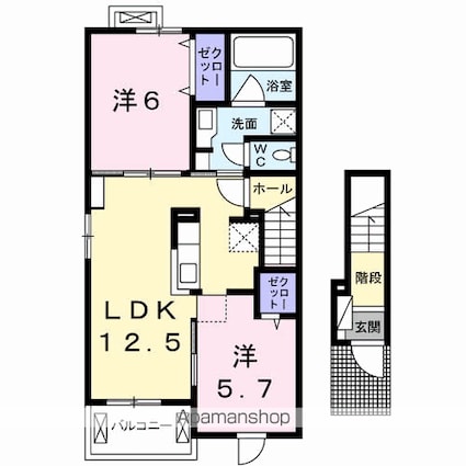 フィオーレ・アリッサム[2LDK/57.93m2]の間取図