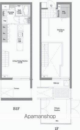コンフォリア早稲田[1LDK/51.54m2]の間取図