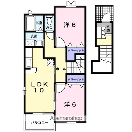 ブリーゼ　イズミ　Ｂ棟[2LDK/57.22m2]の間取図