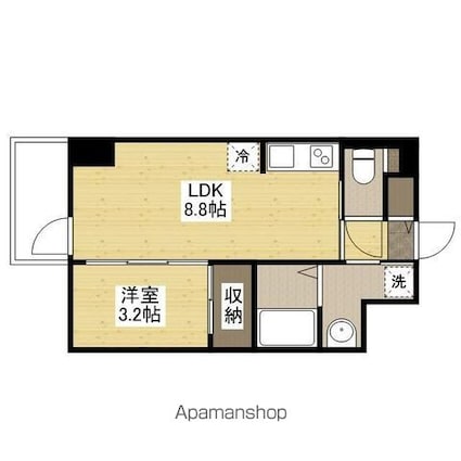 ＬａＳａｎｔｅ舟入本町（旧Ｓ－ＲＥＳＩＤＥＮＣＥ舟入本町）[1LDK/29.98m2]の間取図