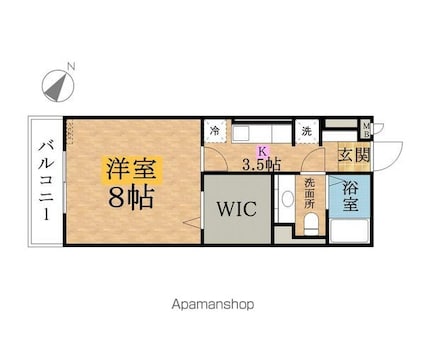 ローテ・ローゼ[1K/30.03m2]の間取図