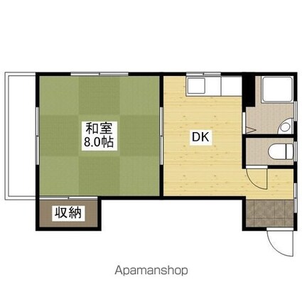 ハイツくりはら[1DK/24m2]の間取図